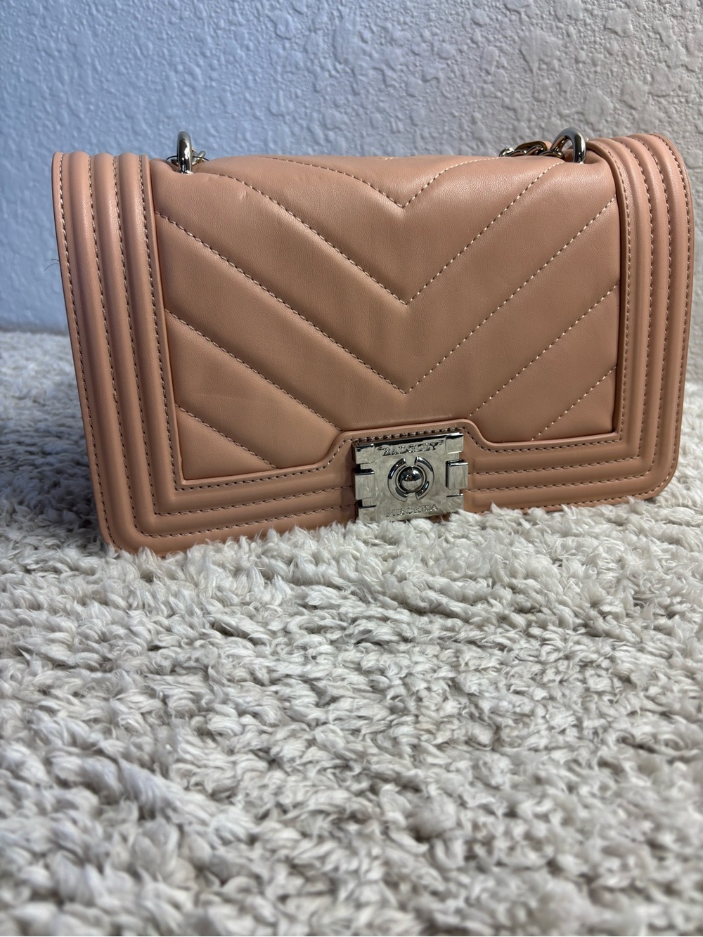 Badgley Mischka Quilted Crossbody Bag - Blush